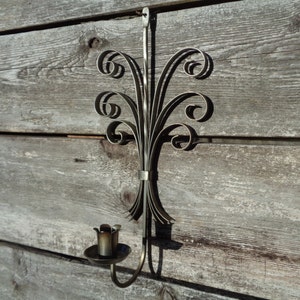 Swedish vintage wall candle holder H13&quot;/ 33cm Metal sconce made in Sweden