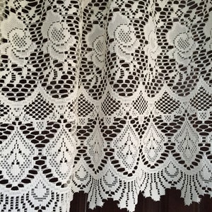 Vintage lace curtain H23"x W70" Cream color thick PE lace kitchen curtain