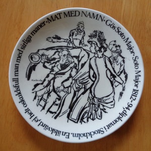 Swedish vintage Gustavsberg Benporslin plate SOTO MAJOR dia 7"/ 17.5cm made in Sweden 1981