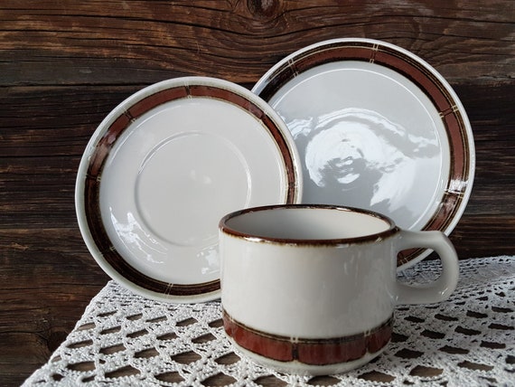 【北欧ビンテージ】DESIREE★Discos★トリオ　ペア DESIREE Denmark 3 Piece Set, Hand Painted Stoneware, Danish