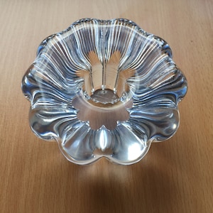 Signed Swedish vintage ORREFORS Crystal candle holder H6cm Clear glass candlestick holder