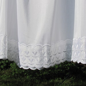 Vintage Half Slip Lingerie; White Petticoat with Eyelet Lace made in the U.K.
