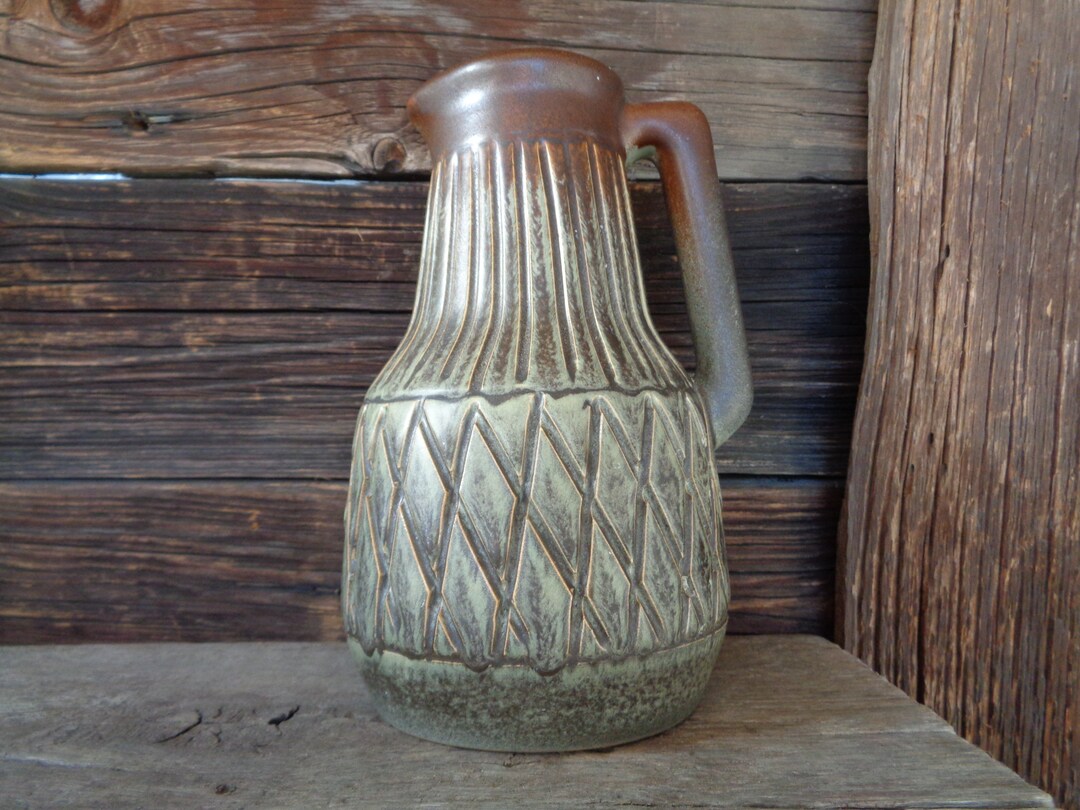 Johgus Bornholm Keramik, Danish Vintage Studio Pottery Pitcher / Vase