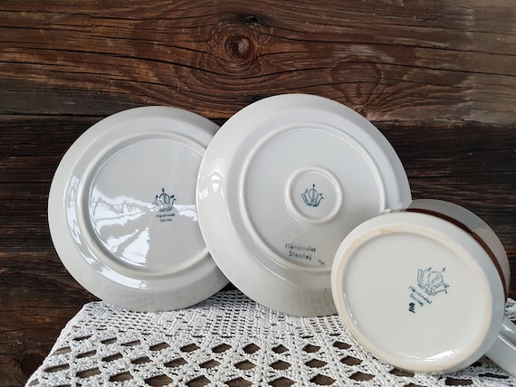 DESIREE Denmark 3 Piece Set, Hand Painted Stoneware, Danish