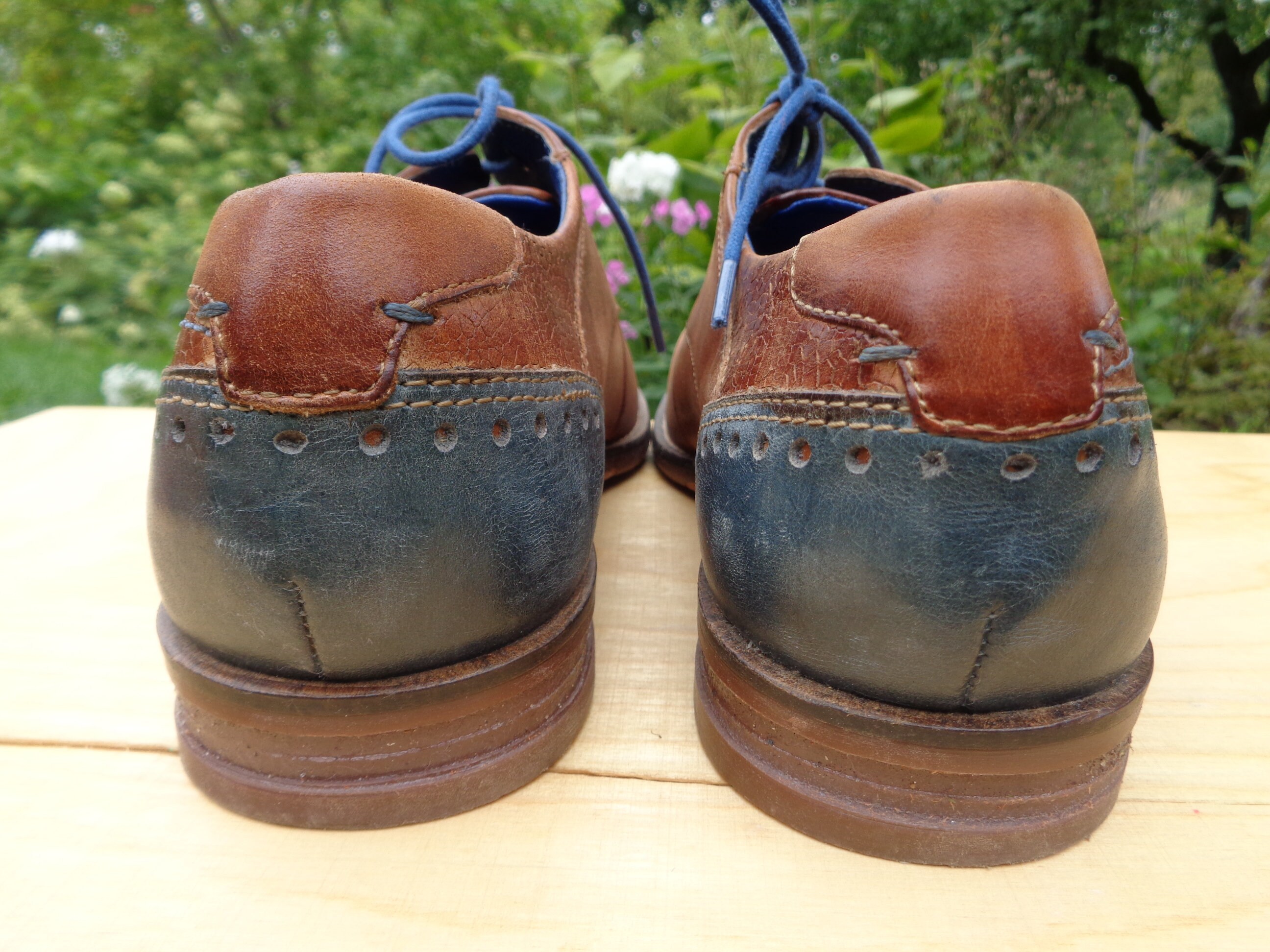 Bugatti Vintage Oxford Shoes Brown Leather Shoes Size 41 US8 Cinnamon Brown Teal Brogue Shoes Etsy UK