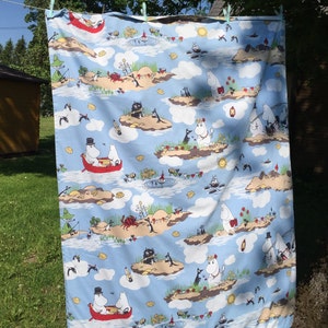 フィンレイソン フィンランド ヴィンテージ 子供用 掛け布団カバー ムーミンキャラクター 45インチ x 61インチ (115 cm x 155 cm)