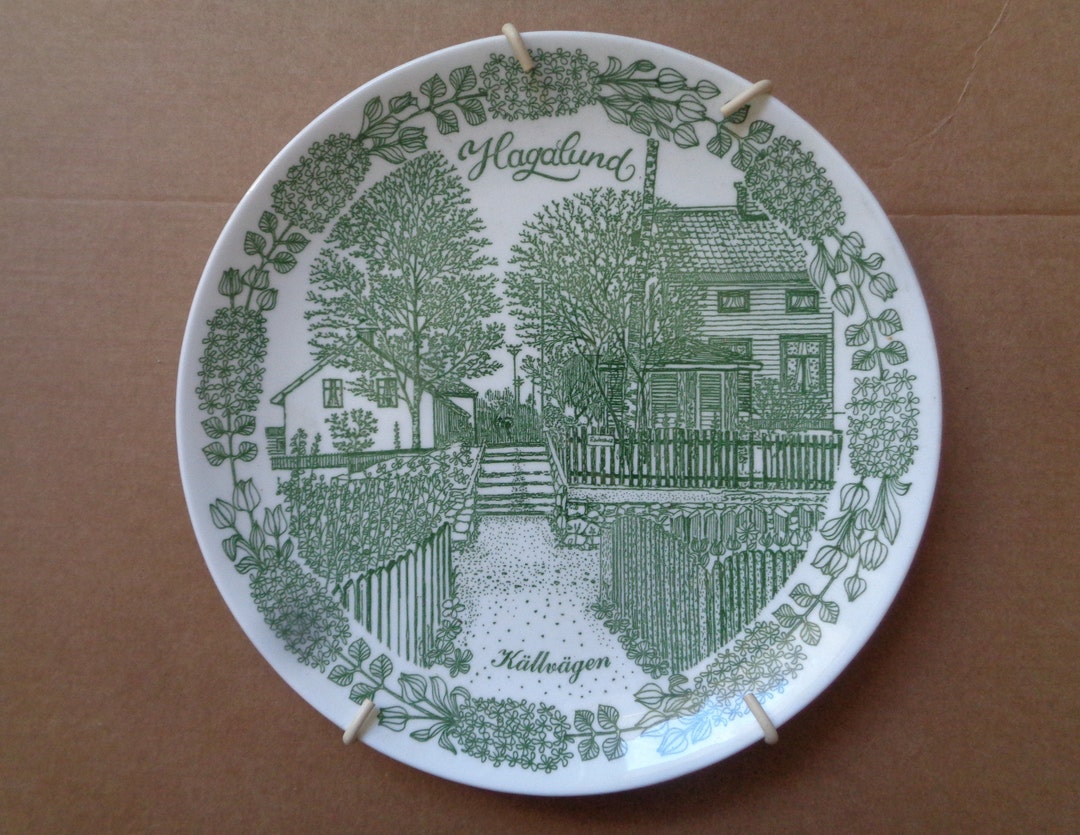 Swedish Vintage Plate Gustavsberg Porcelain Plate HAGALUND 1978
