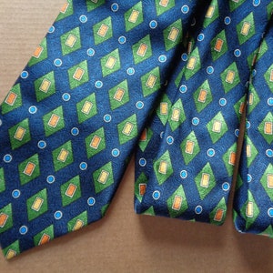 Vintage necktie Collection EBB made in Finland. Geometric pattern tie 100% Polyester. Finnish necktie