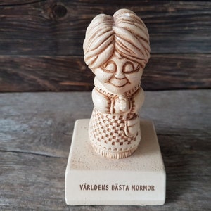 Vintage 1974 Paula Figur "Die beste Oma der Welt", Sammlerstatuette