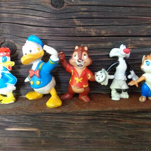 90s Vintage Toys, set of 5 small figurines, collectible toys