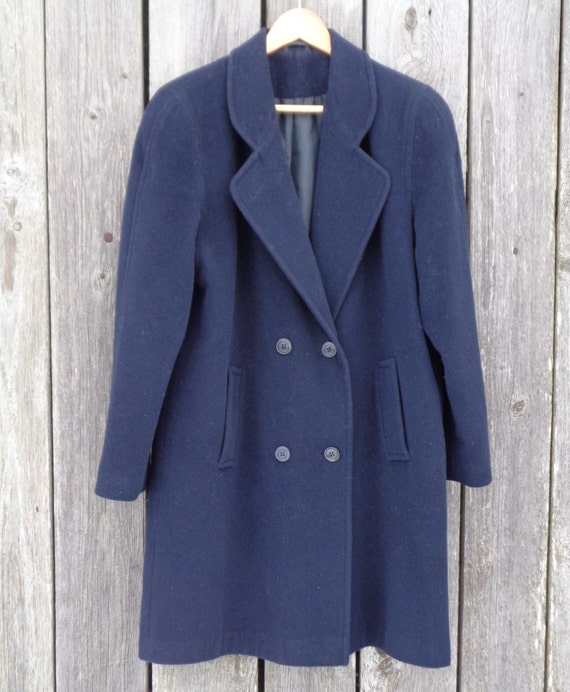 Vintage Womens Overcoat Equorian Heritage Navy Blue Wool Coat | Etsy