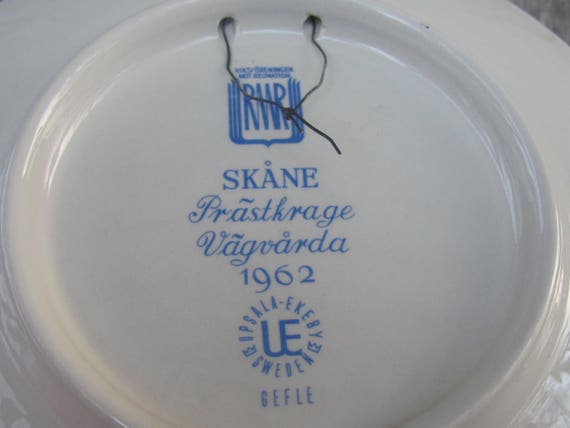 60s Swedish Vintage Upsala Ekeby GEFLE Plate 1962 Skåne 8