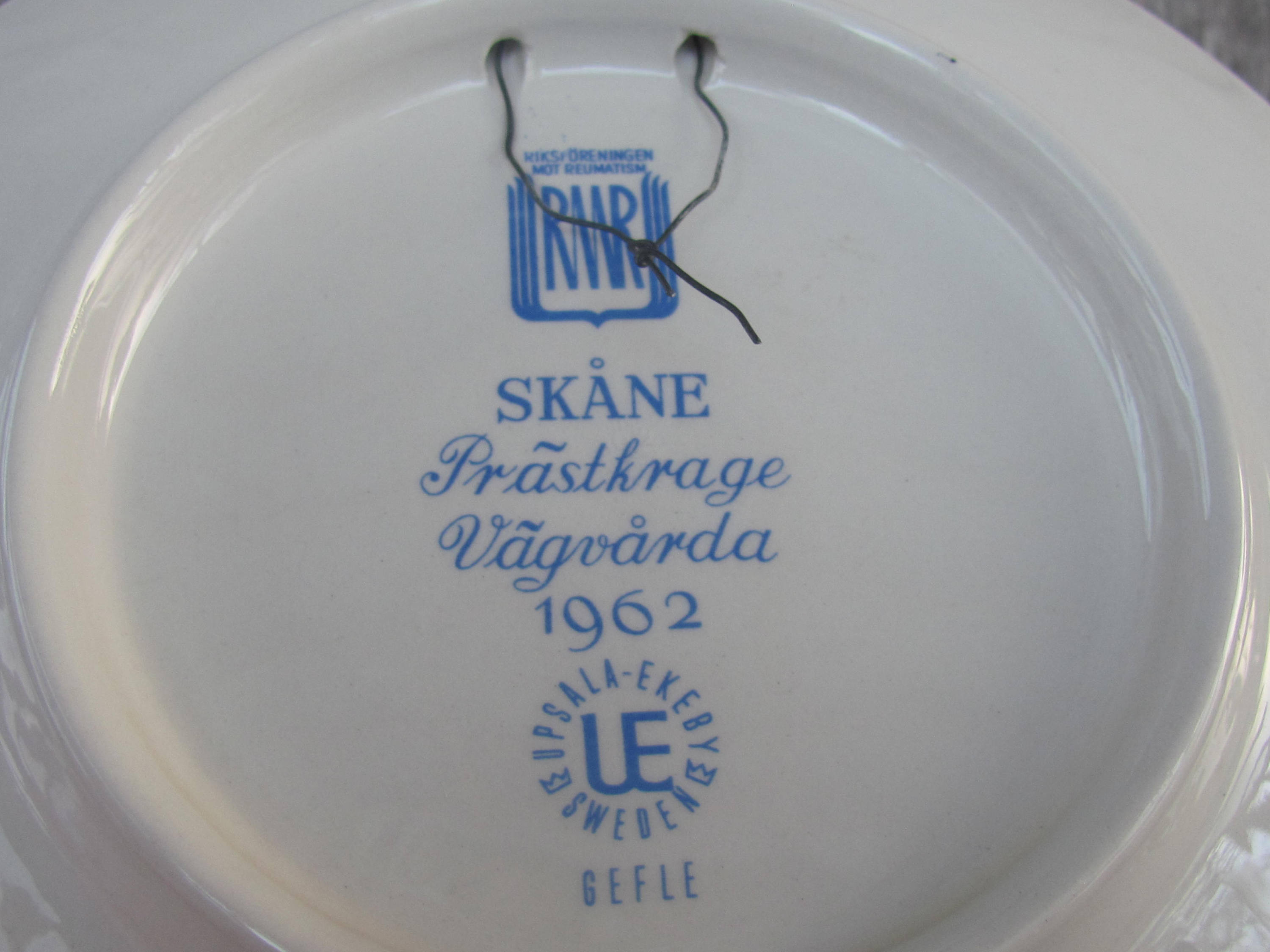 60s Swedish Vintage Upsala Ekeby GEFLE Plate 1962 Skåne 8
