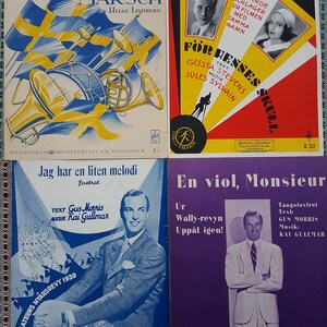 1930s- 1940s original Swedish vintage Music sheets published in Stockholm