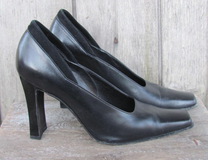 Vintage Leather Shoes Classic Black Leather Shoes High