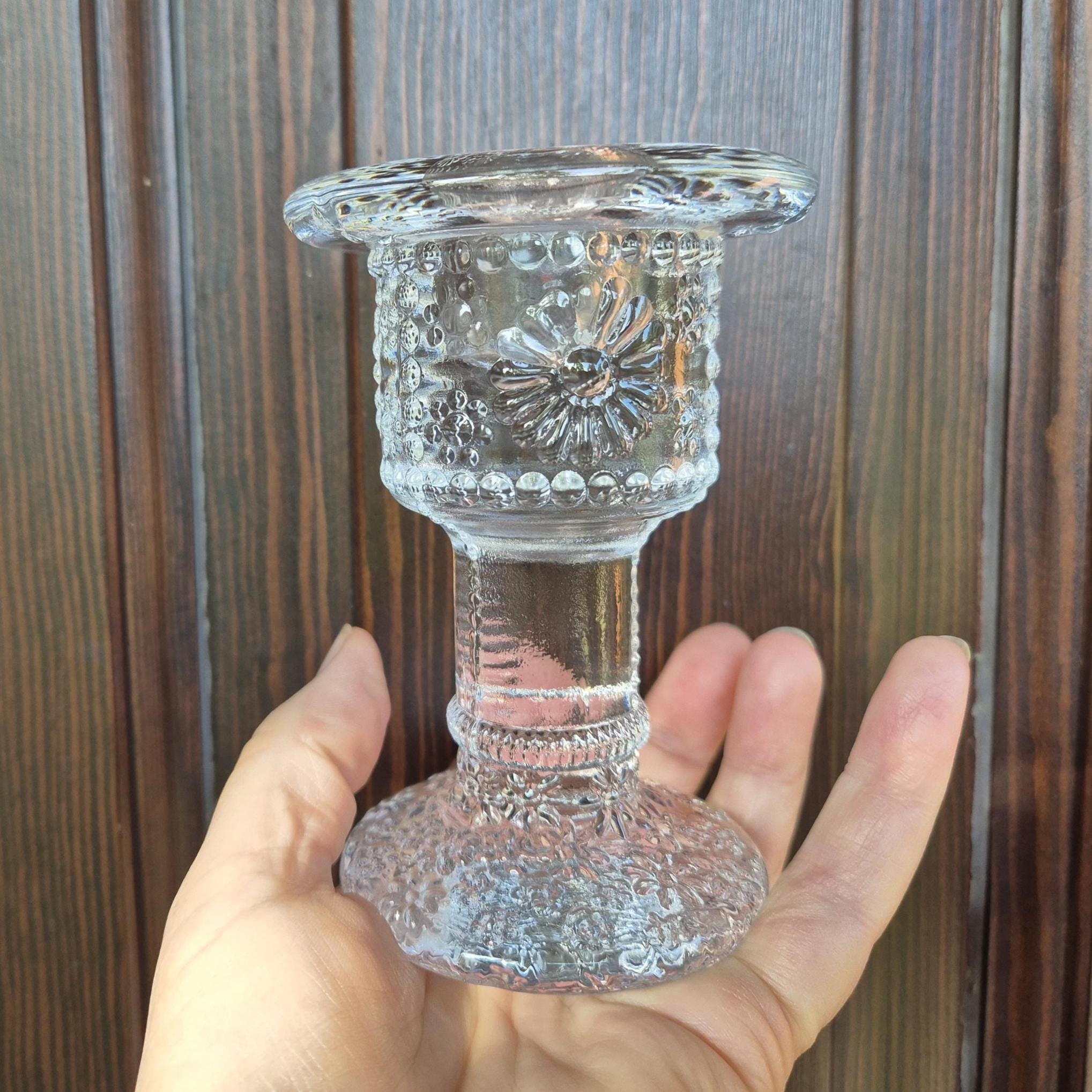 Kosta Boda Daisy Pattern Candle Holder H4.5