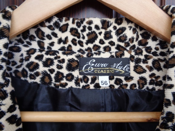 Vintage Jacket; Corduroy Jacket with Leopard Prin… - image 6