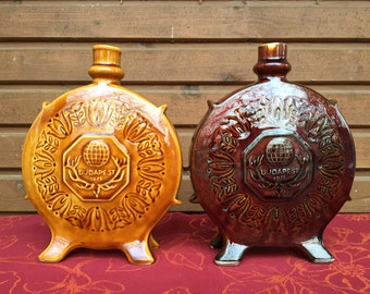 Hungarian vintage ceramic flask Budapest 1971