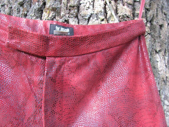 Vintage Leather Pants; Dark Red & Gray Leather Pa… - image 3