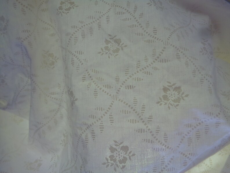 Vintage Curtain Balloon Valance with Fringe; 100/% Cotton Valance made in UK ~H15 x ~W50 Cream Color Valance; Kitchen Curtain; Boho Curtain