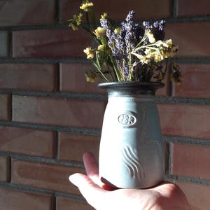 Swedish vintage signed PBR studio pottery vase H5"/ 12.5cm stoneware vase