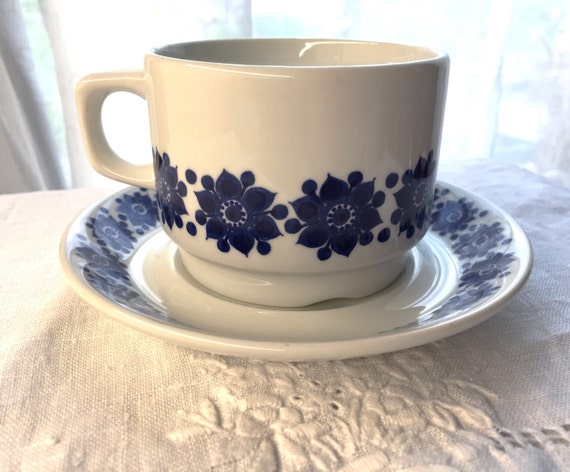 Figgjo Flint Norway Vitro Porcelain Coffee Cup & Saucer, Norwegian