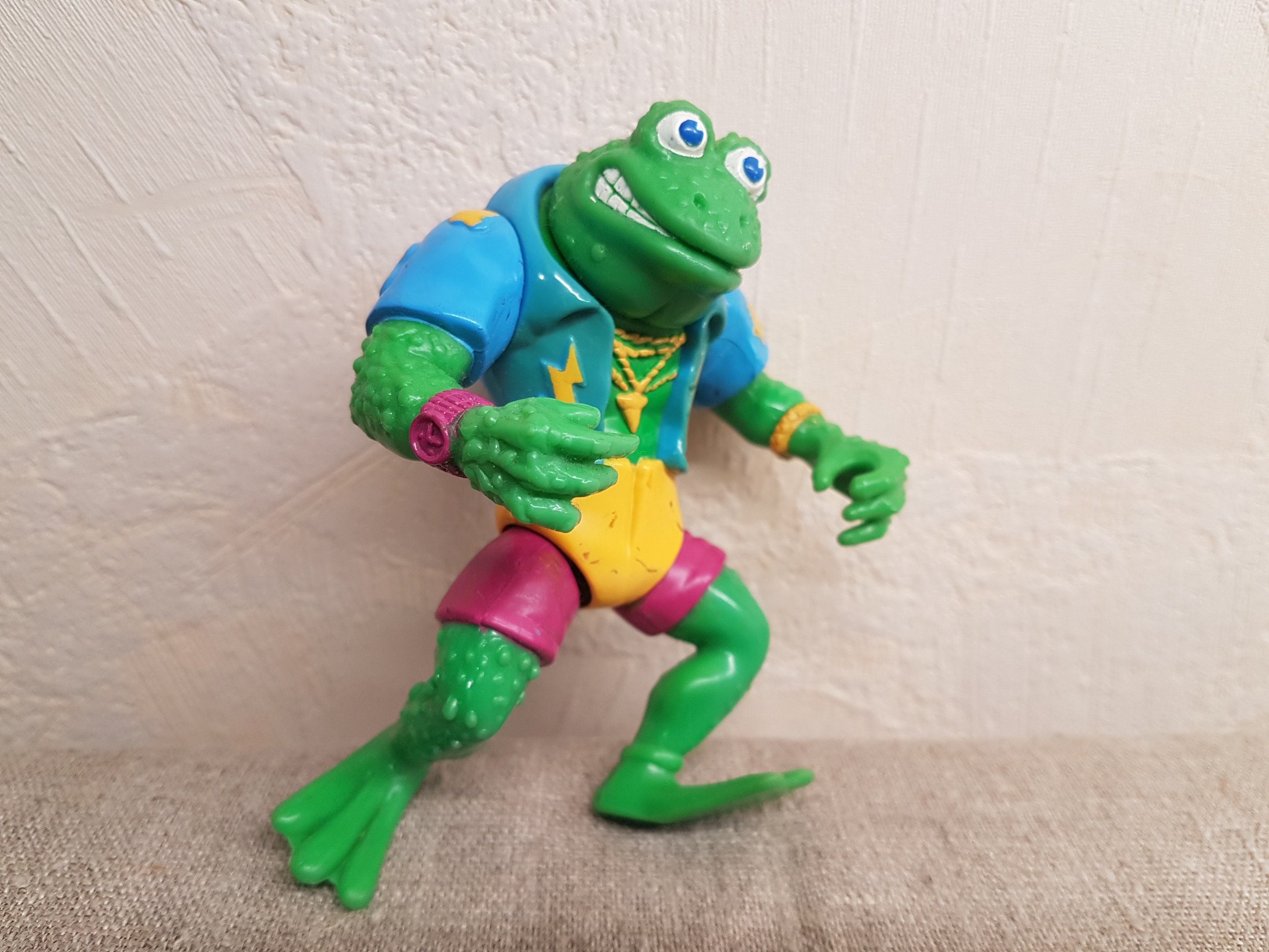 1989 Vintage Mirage Studios Playmates Toy Genghis Frog H4