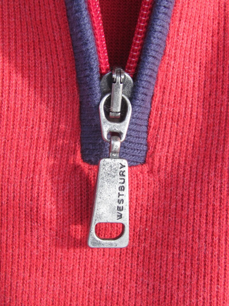 Vintage Sweater size XL; Unworn Vintage Westbury Cotton Jersey Sweater; Red Sweater; Long Sleeve Polo Sweater