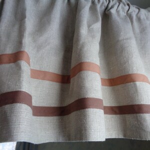 Swedish vintage ecru linen curtain W25"x H17"x W58", Rod pocket valance