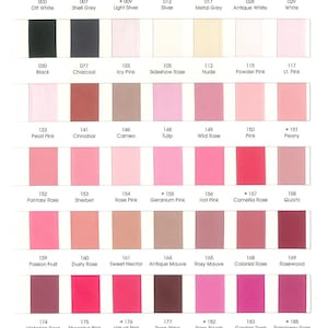 196 colors satin ribbon chart, it has the 196 colors actual small pieces of satin ribbon in it.