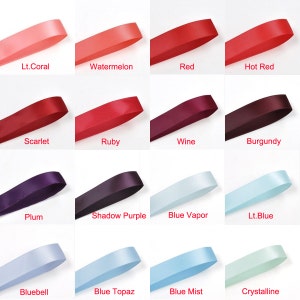 Ruban de satin Ruban de mariage 100 mètres 5/8" double face Vous choisissez parmi 196 couleurs Ruban de satin en gros pour l'artisanat Mise au rebut des noeuds pour cheveux DIY