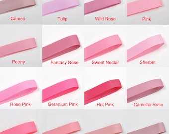 Nastro in grosgrain di poliestere da 1-1/2" e 100 metri di nastro in grosgrain rosa, grosgrain fatto a mano, 196 colori e 14 larghezze tra cui scegliere