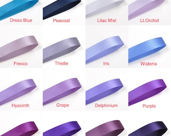 Pedido personalizado de cinta de satén de doble cara color orquídea claro de 1 1/4" para una cantidad de dos (2) unidades de 100 yardas cada una.