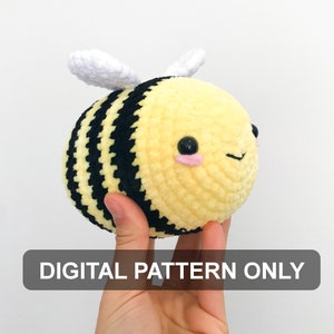 Motif d'abeille au crochet numérique uniquement | Motif de peluche d'abeille mignonne au crochet | Abeille au crochet | Joli motif au crochet | Motif d'abeille Amigurumi