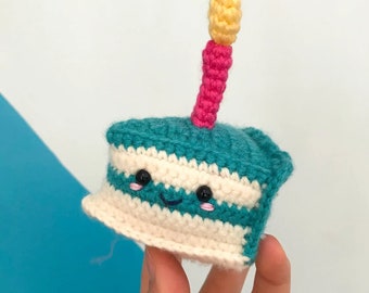 Mini Crochet Cake Plush | Crochet Birthday Cake | Cute Birthday Cake Toy | Amigurumi Cupcake | Crochet cupcake pattern Crochet Birthday Gift