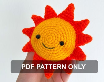 DIGITAL Crochet Sun Pattern Only | Crochet Cute Sun Plush Pattern | Crochet Pattern Sun | Cute Crochet Pattern | Amigurumi Sunshine Pillow