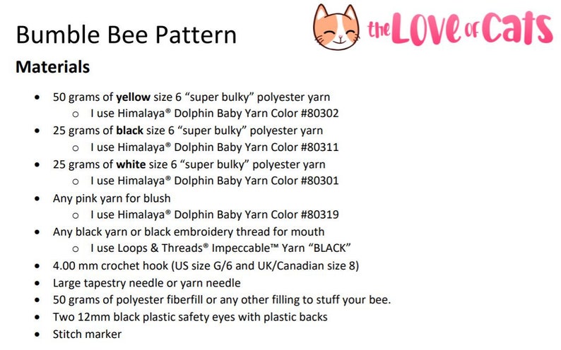 DIGITAL Crochet Bee Pattern Only Crochet Cute Bee Plush Pattern Crochet Pattern Bee Cute Crochet Pattern Amigurumi Bee Pattern image 6