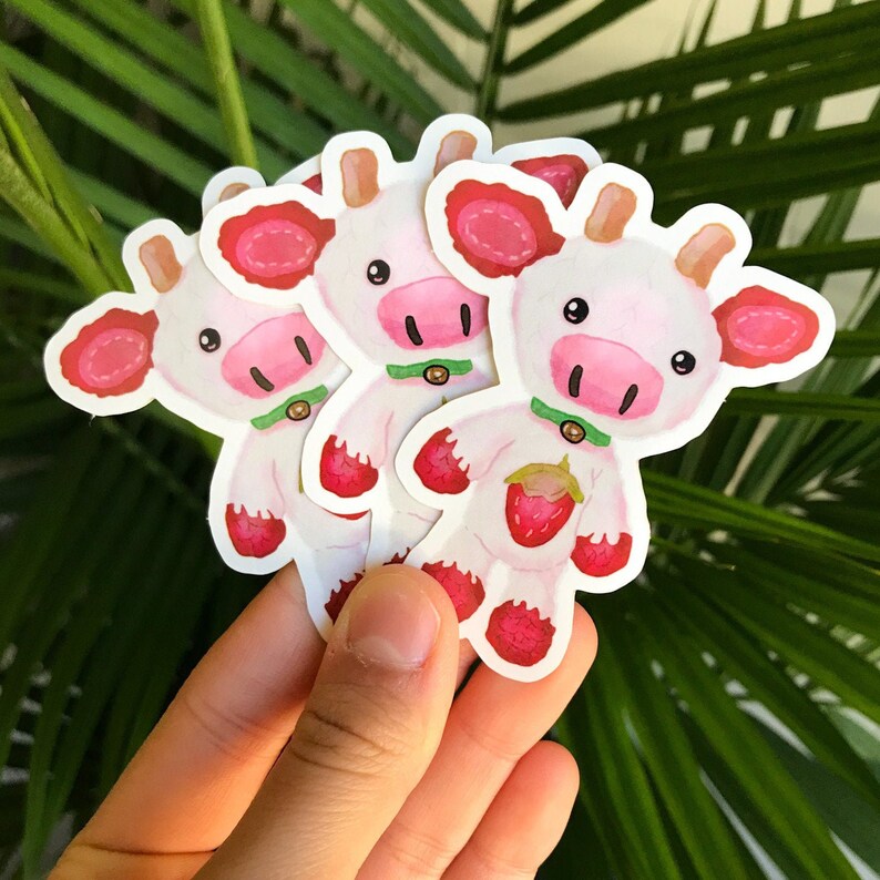 Crochet Strawberry Cow Vinyl Sticker Cow Sticker Vinyl - Etsy Australia
