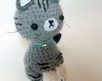 Crochet Cat Plush Tabby Cat | Stuffed Animal Cat | Crochet Animal | Tabby Cat Crochet | Stuffed Animals | Crochet Cat Stuffed Animal Cat