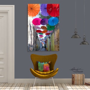 Cartagena Colombia/Walled City/Colorful Umbrellas/Latin South America/Colonial Architecture/Street Scene/Sm- Extra Large/Canvas Metal Paper image 5