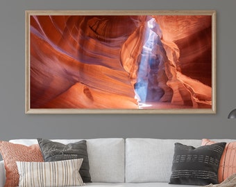 Arizona/Antelope Canyon/Sunbeam/Fine Art Photography/Nature Abstract/Southwest Desert/Sm- Extra Large Wall Decor/Metal Canvas Paper Print