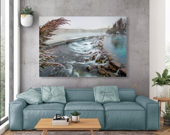 Montana/Fine Art Photography/Nature Landscape/Giant Springs/Missouri River/Winter Waterfall/SM to Extra Large Wall Decor/Metal,Canvas,Paper