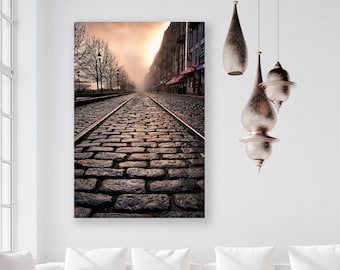 Savannah Georgia/River Street/Electric Small Gauge Railway/Cobblestone/Sm to Extra Large Wall Decor/Fine Art Photography/Metal Canvas Paper