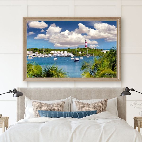 Caribbean Wall Art/Abaco Bahamas/Hope Town Lighthouse/Beach/Ocean/Tropical Island/Sailboats/Fine Art Photography/Metal, Canvas, Paper Print