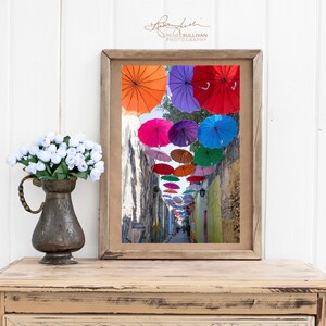 Cartagena Colombia/Walled City/Colorful Umbrellas/Latin South America/Colonial Architecture/Street Scene/Sm- Extra Large/Canvas Metal Paper image 4
