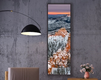 Tall Narrow Print/Southwest/Bryce Canyon/National Park/Sm - Decoración de pared extra grande/Paisaje natural/Fotografía de bellas artes/Papel de lienzo metálico