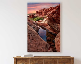 Desert Landscape/Southwest Sunset/Red Rock Canyon/Las Vegas Nevada/Nature Fine Art Photography/Oversized Wall Decor/Metal,Canvas,Paper Print