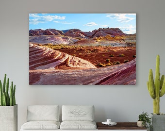 Fire Wave/Valley of Fire NV/Desert Nature Photography/Fine Art Southwest Print/Oversized Wall Decor/Las Vegas Landscape/Canvas Metal Paper