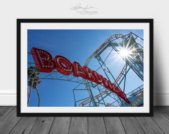 Beach Decor/Boardwalk Sign/Carnival/Santa Cruz/California Coast/Fine Art Photography/Sm to Oversized Wall Decor/Metal, Canvas, Paper Print