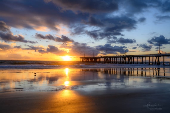 California/ocean Photo/venice Beach/fishing Pier/sunset/santa